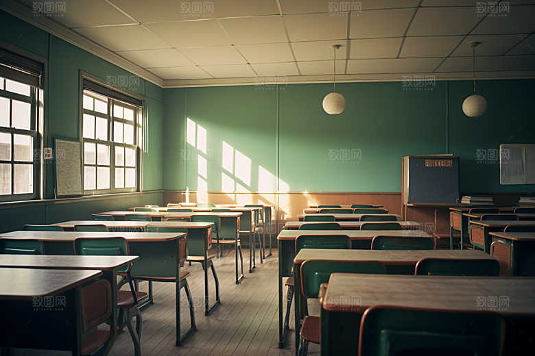 教室课桌椅培训教学素材