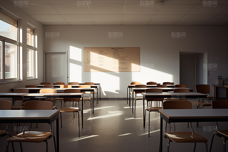 教室课桌椅学习教学素材