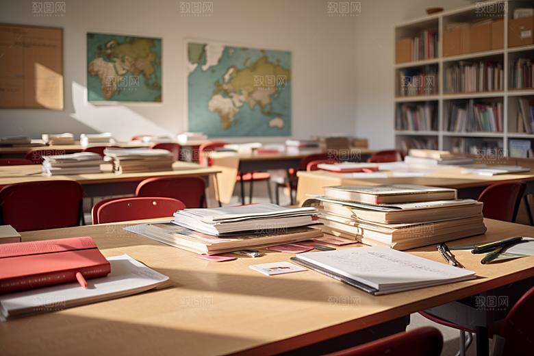 教室课桌椅教学学习素材