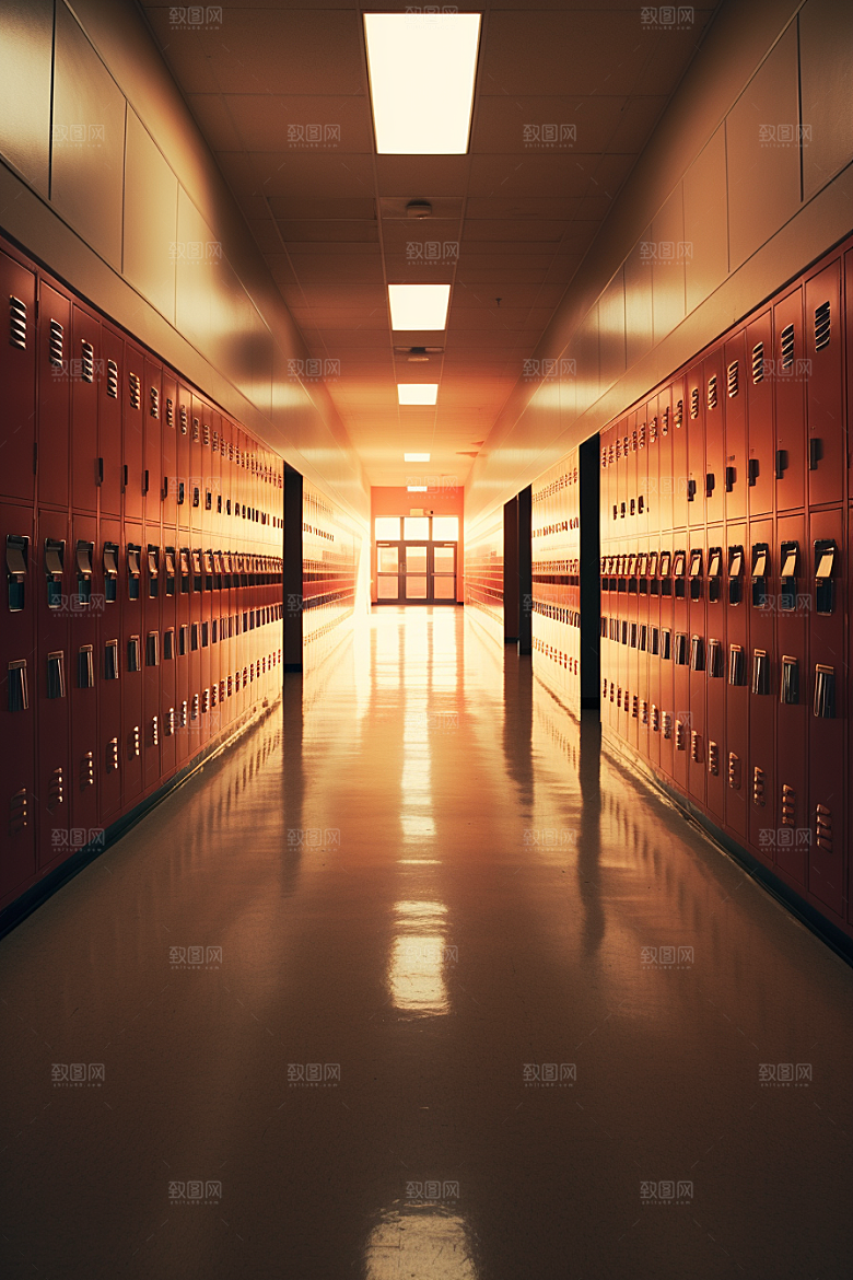 教学楼走廊学校高清素材