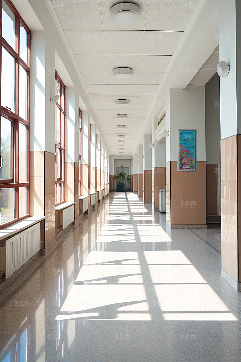 教学楼走廊室内校园素材