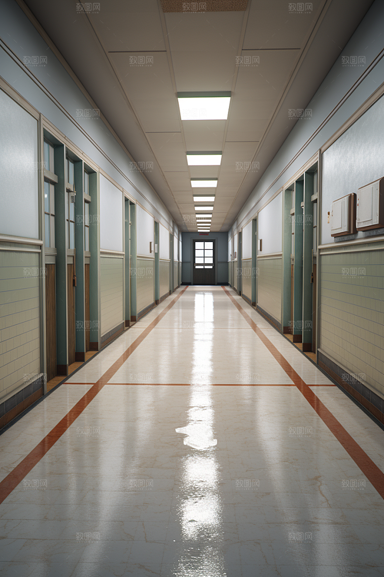 教学楼走廊上课室内素材