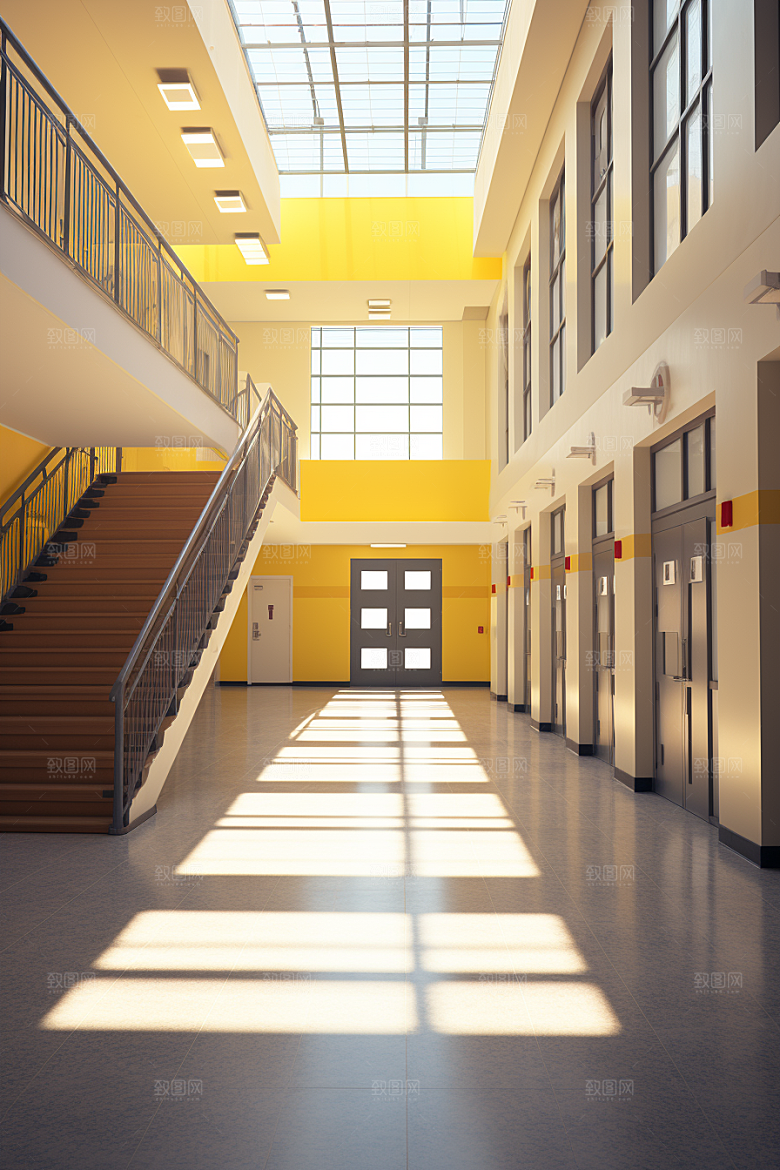 教学楼走廊上课班级素材