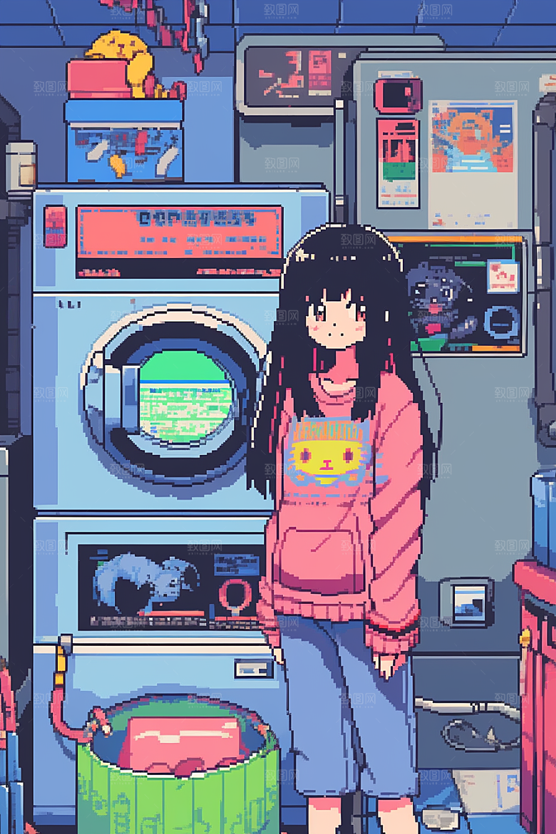 做家务高清清扫插画