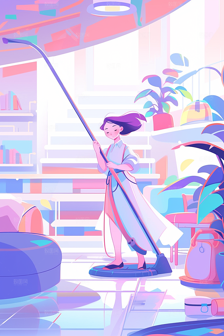 做家务高清保洁插画