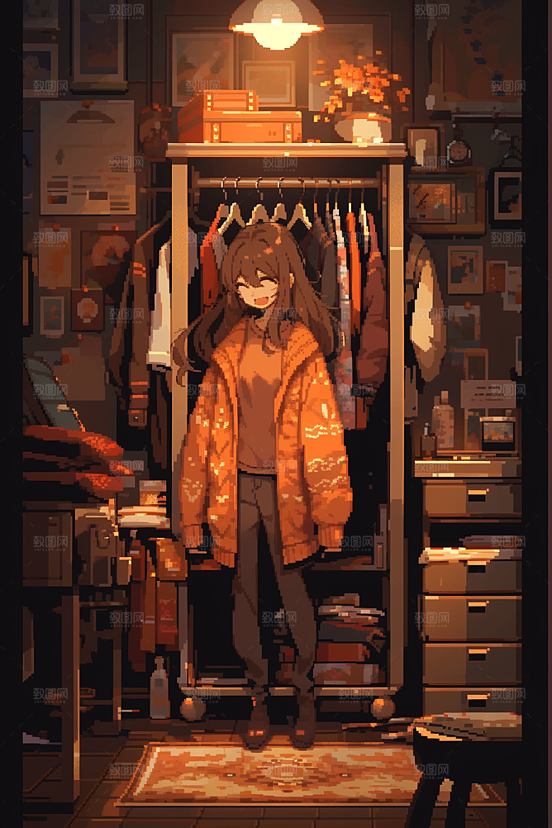 做家务手绘人物插画