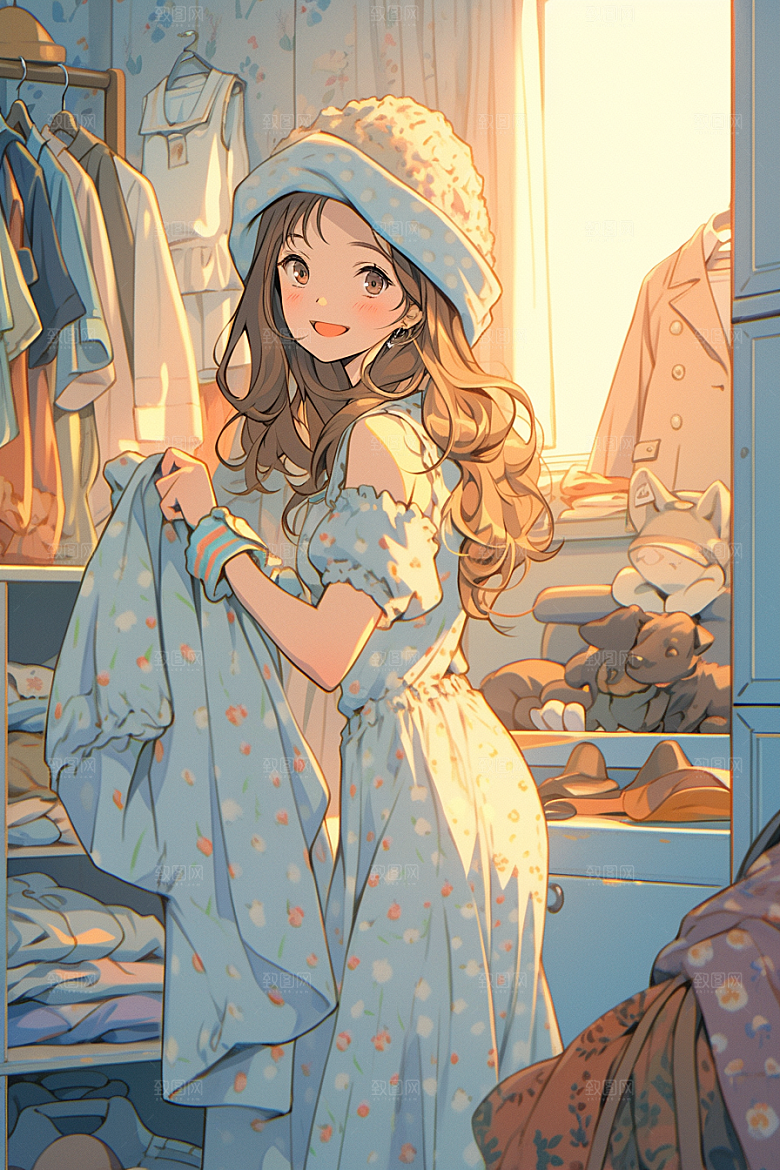 做家务打扫卫生日常插画