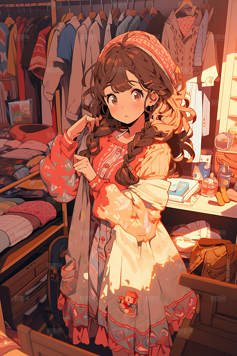 做家务家居生活场景插画