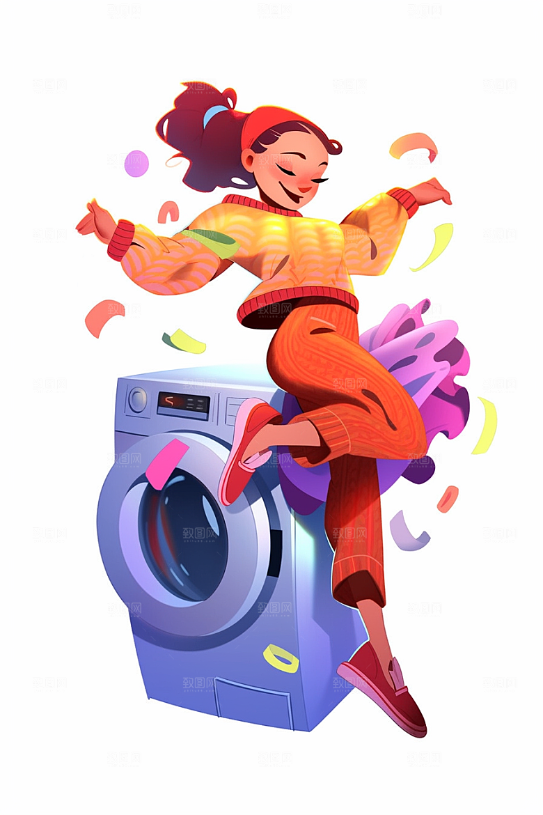 做家务整理清洁插画