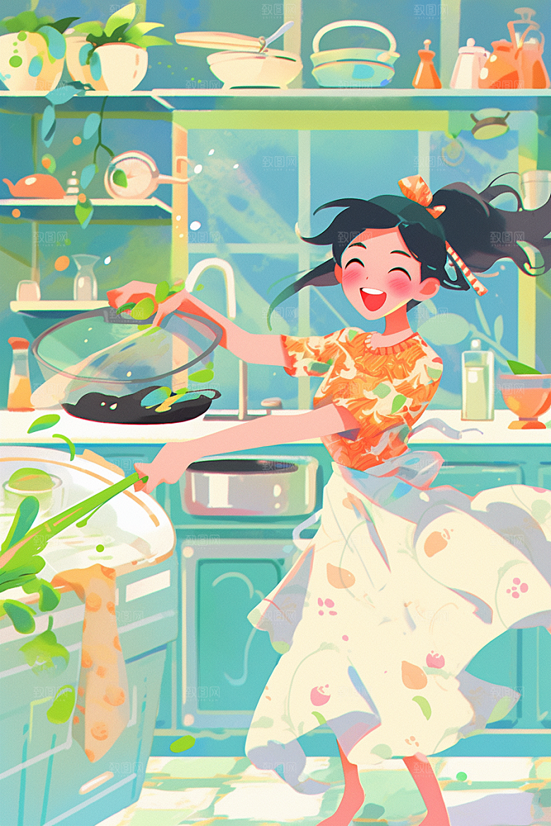 做家务整理清洁插画