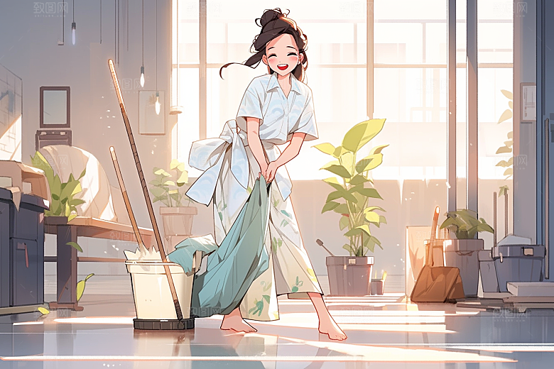 做家务高清保洁插画
