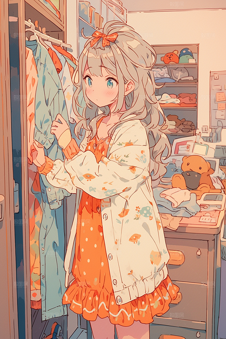 做家务打扫卫生保洁插画
