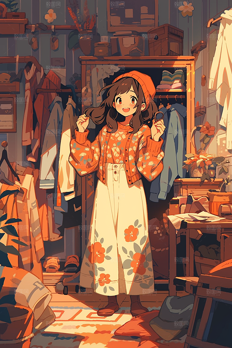 做家务家居生活收纳插画