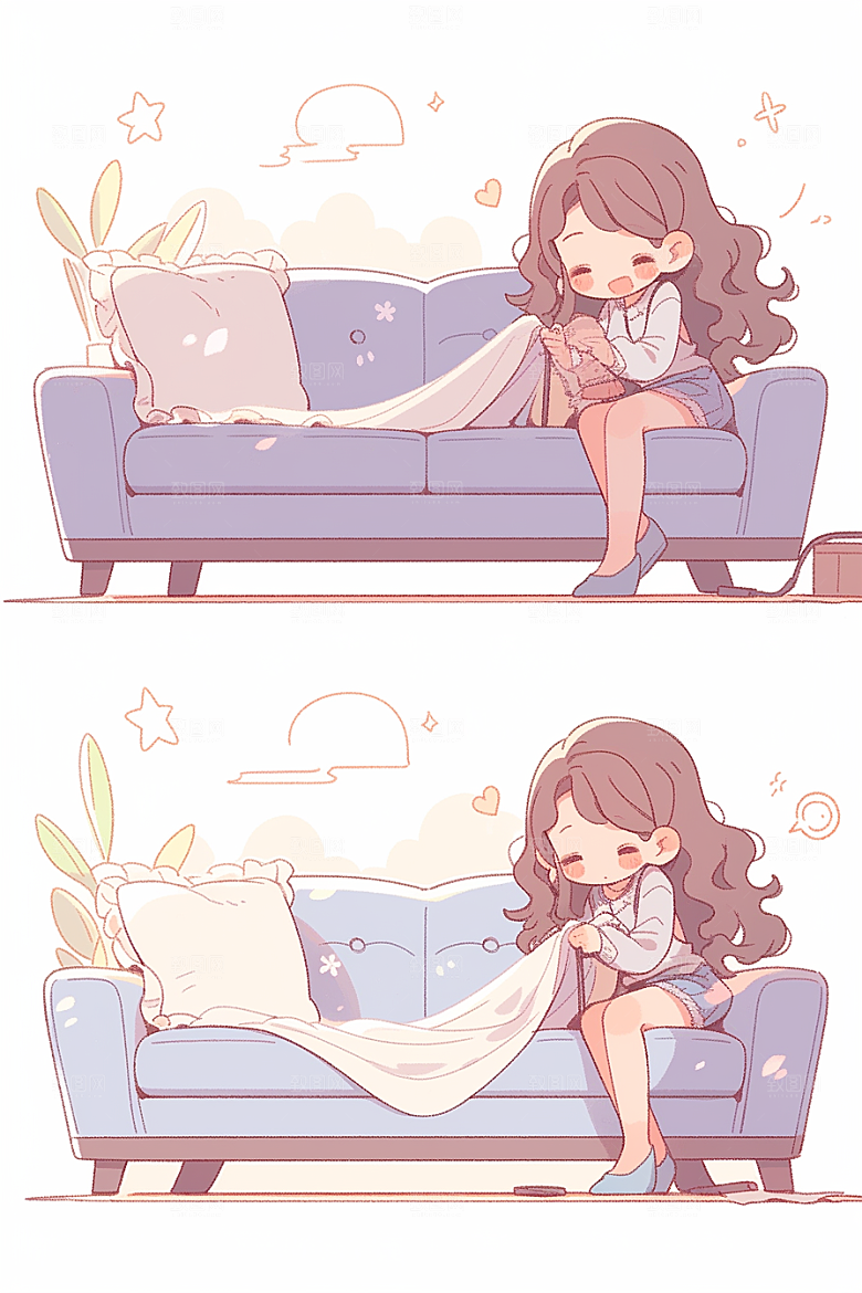 做家务人物保洁插画