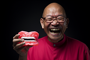 假牙展示口腔医院牙齿健康素材