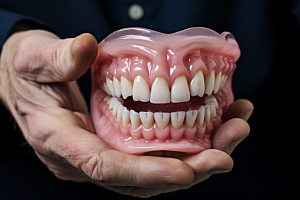 假牙展示牙齿健康医疗素材