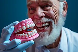 假牙展示医疗牙齿健康素材
