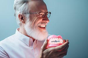 假牙展示牙齿健康医科素材