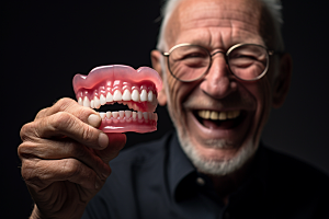 假牙展示模型牙齿健康素材