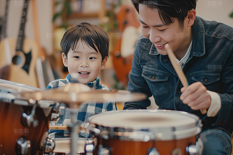 架子鼓培训儿童音乐课摄影图