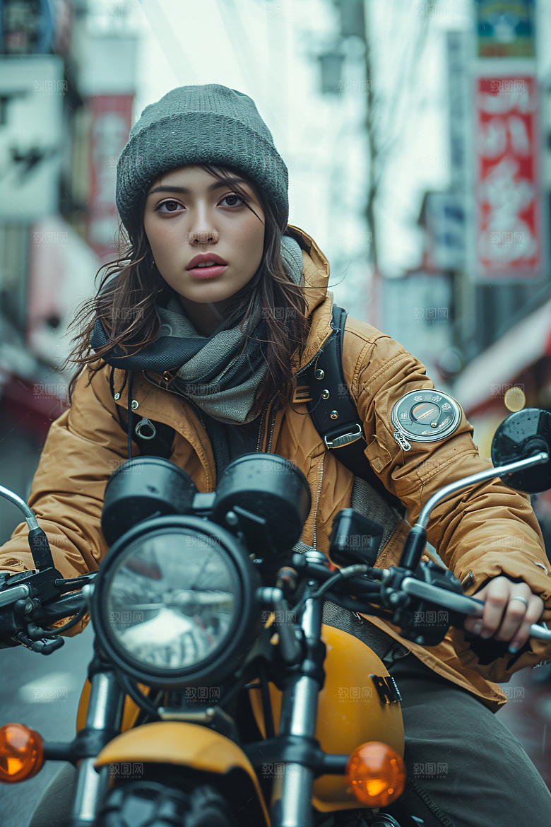 机车人物高清公路摄影图