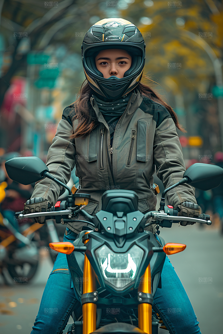 机车人物肖像高清摄影图