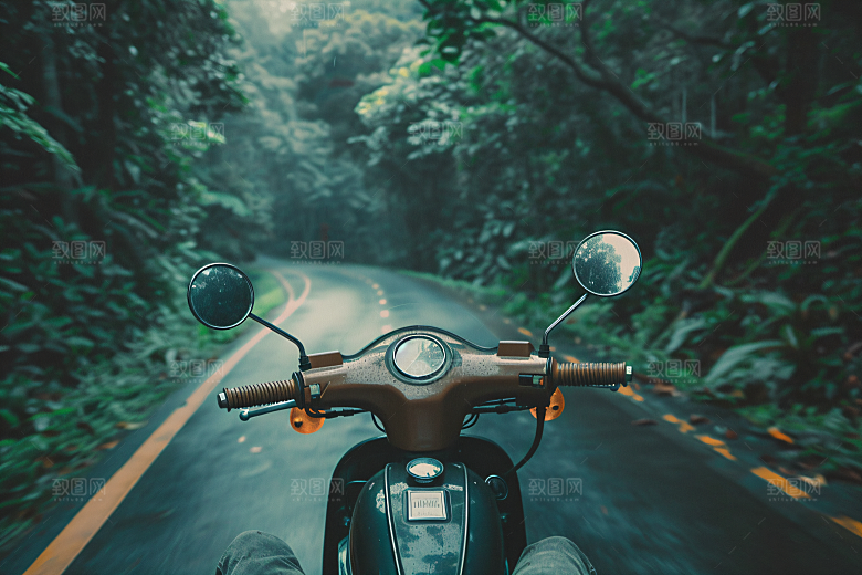 机车人物高清公路摄影图