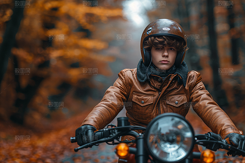 机车人物公路帅气摄影图