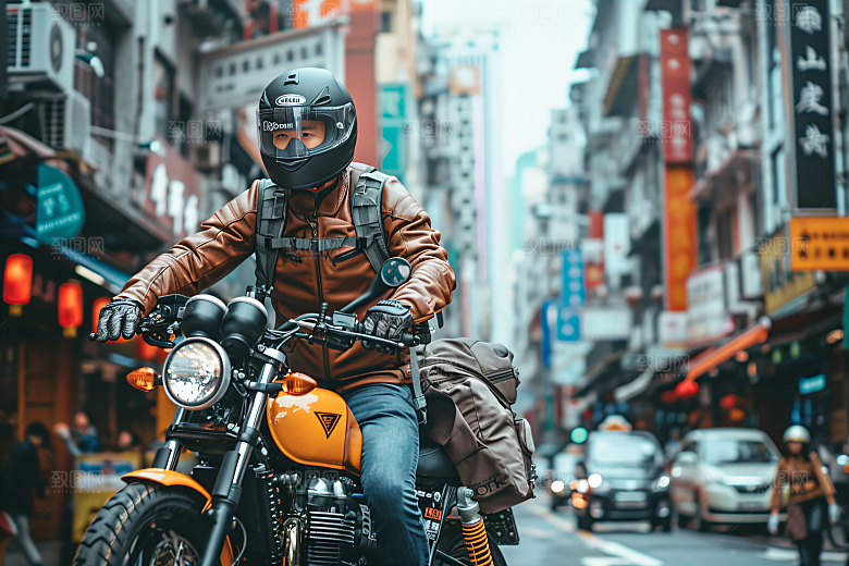 机车人物骑行户外摄影图