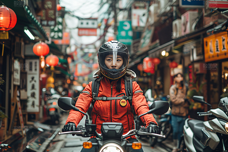 机车人物时尚骑手摄影图