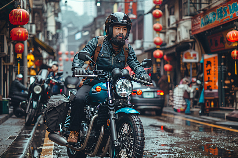 机车人物肖像赛车摄影图
