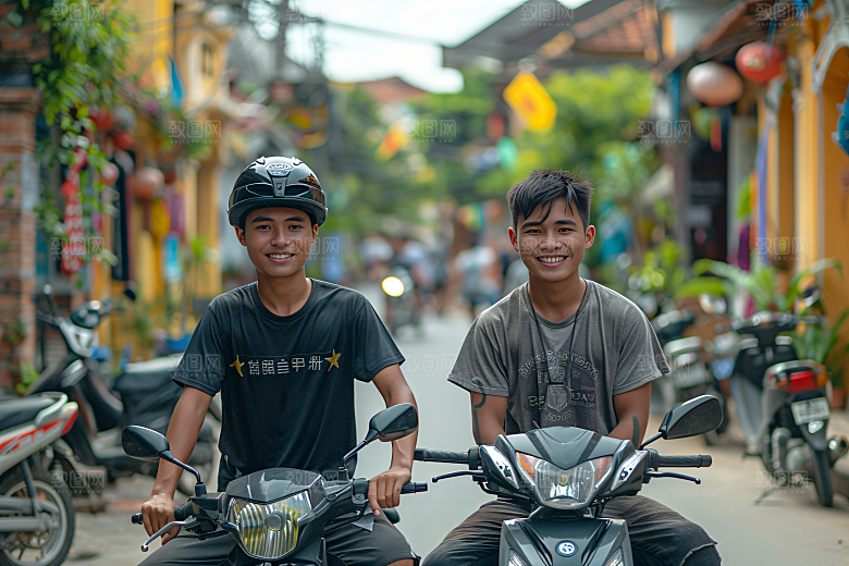 机车人物公路骑手摄影图