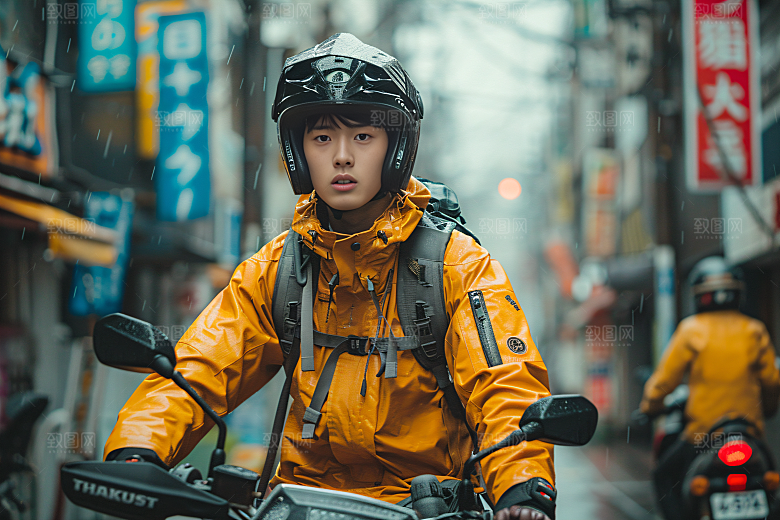机车人物帅气公路摄影图