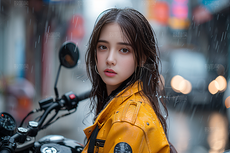 机车人物骑行时尚摄影图