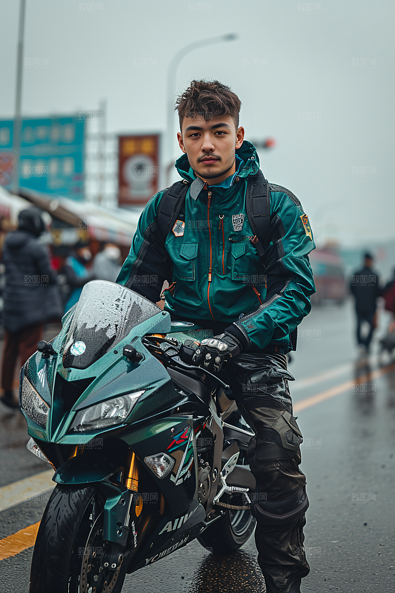 模特车酷炫公路摄影图