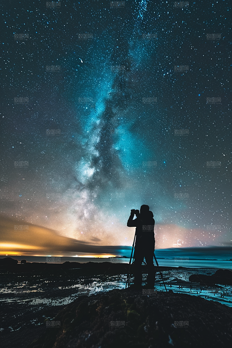 极光爆发夜景欧若拉摄影图