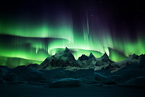 极光爆发冬季极地摄影图