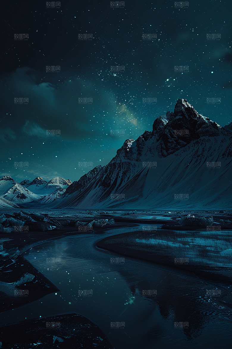 极光爆发夜景高清摄影图