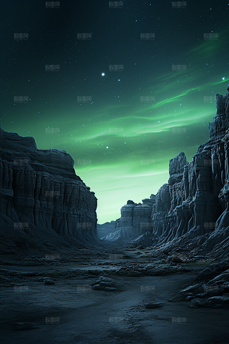 极光爆发夜景极地摄影图