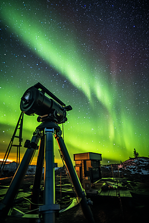 极光爆发北极光自然摄影图