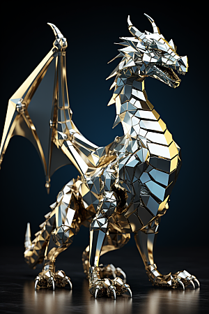 机甲金属龙龙年3D效果图