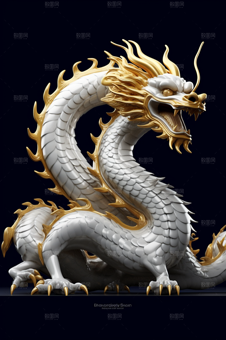 机甲金属龙春节质感效果图
