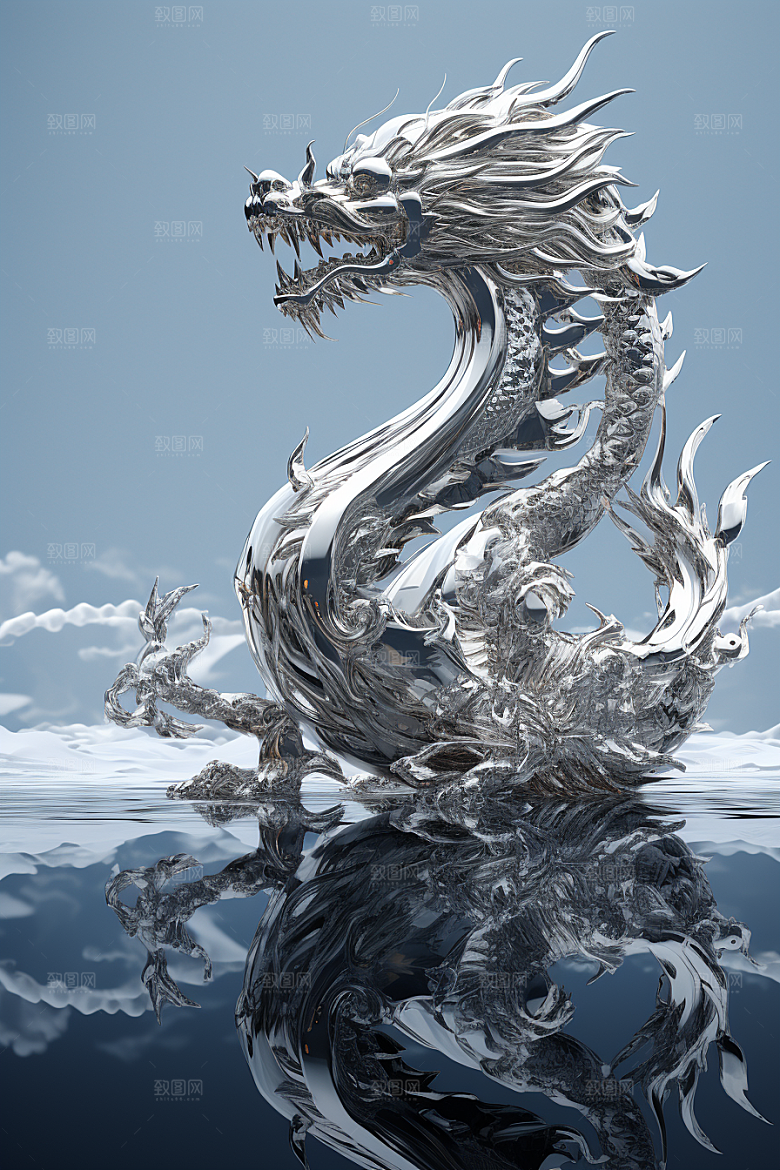 机甲金属龙光泽霸气效果图