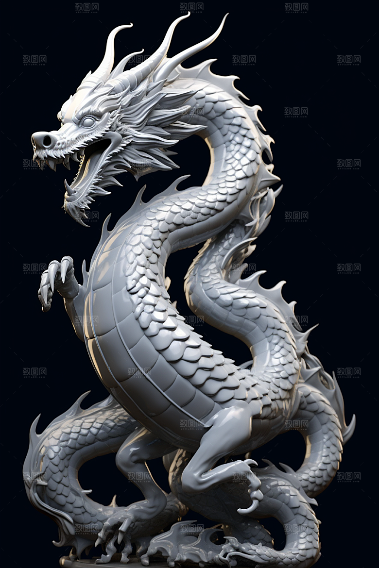 机甲金属龙3D模型效果图