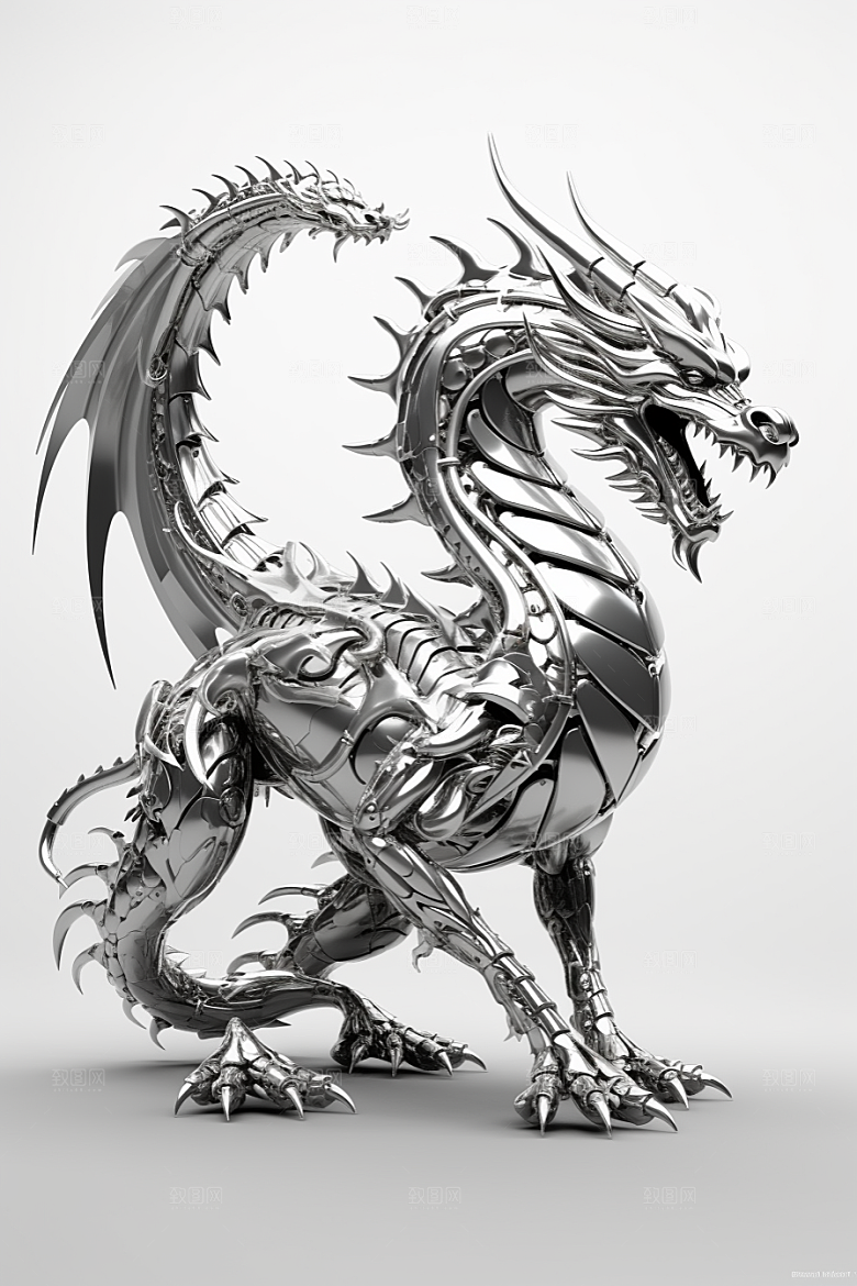 机甲金属龙3D春节效果图