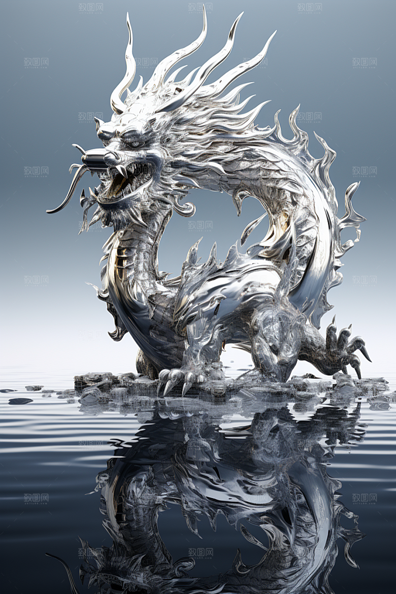 机甲金属龙新年3D效果图