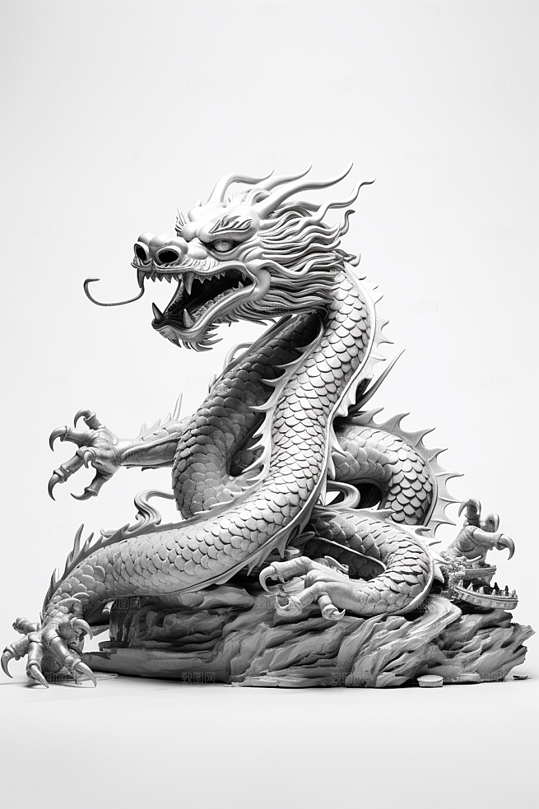 机甲金属龙立体龙年效果图