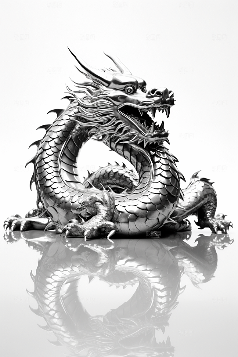 机甲金属龙光泽龙年效果图
