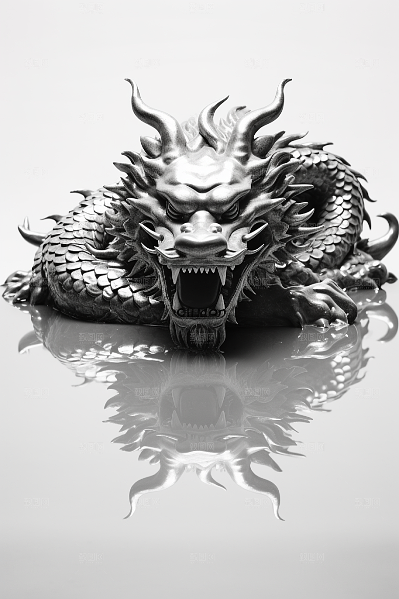机甲金属龙立体质感效果图