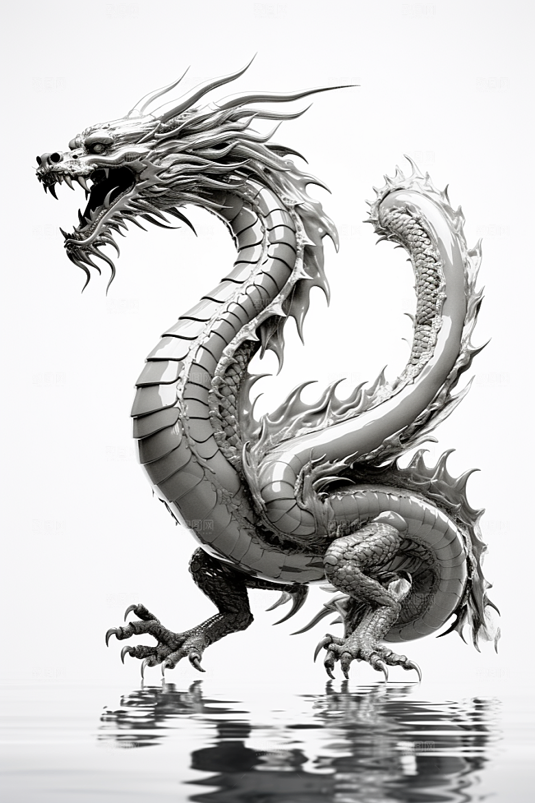 机甲金属龙龙年3D效果图